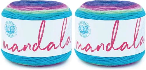 Miniatura 82 de Lion Brand Yarn Mandala - Hilo multicolor para ganchillo,tejido y manualidades, color Liger, 1770 pies, paquete de 1 unidad