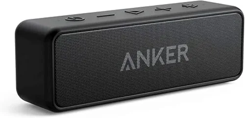 Anker Soundcore 2 - Altavoz Bluetooth portátil con sonido estéreo, Bluetooth 5, BassUp, impermeable IPX7, 24 horas de reproducción, emparejamiento
