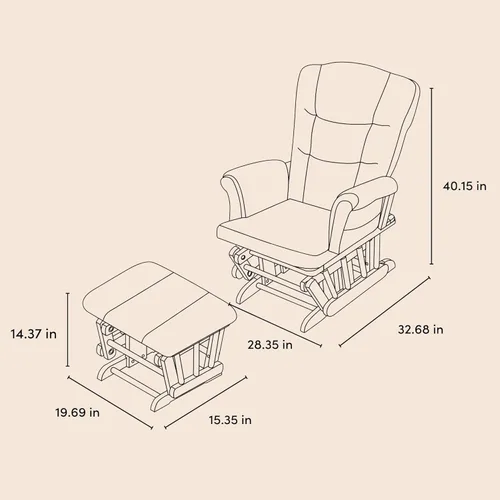 Miniatura 8 de Storkcraft Tuscany - Mecedora y otomana personalizada con almohada lumbar gratis (remolino blanco y gris pizarra) – Silla mecedora cómoda tapizada