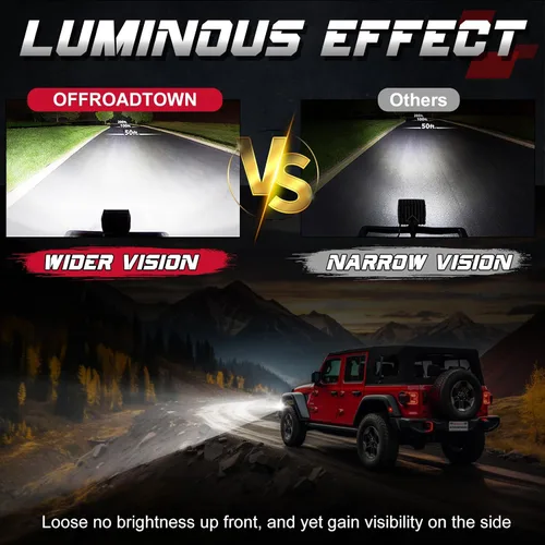 Miniatura 4 de Offroadtown 2 piezas de 4 pulgadas de cápsulas LED de tira de luz lateral, combo de foco/inundación, cápsulas LED de niebla, luz de trabajo