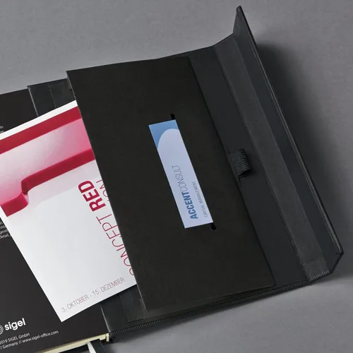 Miniatura 10 de Sigel CO161 Notebook CONCEPTUM®, negro, Tapa dura, cuadrado, aprox. A5, cierre magnético, con numerosas características