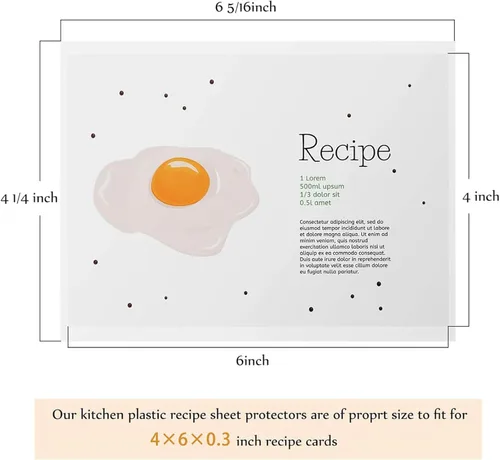 Miniatura 2 de Boao 100 protectores de tarjetas de recetas de 4 x 6 pulgadas, fundas para tarjetas de recetas, protectores de plástico para libros de cocina