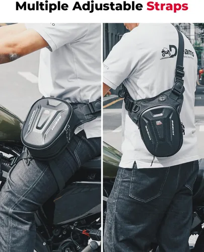 Miniatura 2 de KEMIMOTO Bolsa magnética para motocicleta, bolsa rígida de EVA para muslo y pierna caída, riñonera de motocicleta para hombres y mujeres, ideal