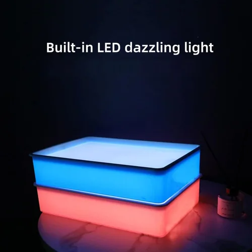 Miniatura 3 de Odoorgames Caja de luz de pintura de arena, mesa de luz sensorial para niños, 3 temperaturas de color y 10 niveles de brillo ajustable, 16 pulgadas