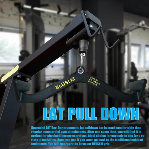 Miniatura 6 de BLUSLM LAT Pull Down Bar for Cable Machine, LAT Pulldown Attachments T-bar V-bar Cable Attachment for Gym, Back Tricep Strength Training Handle