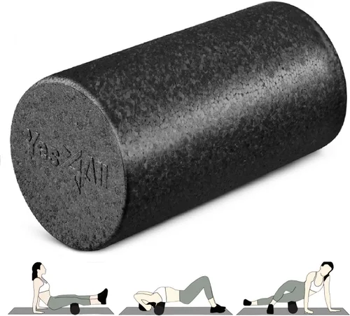 Yes4All Rodillo de espuma EPP de alta densidad con respaldo redondo, rodillo de espuma de ejercicio para yoga, pilates y estiramientos, 12, 18, 24,