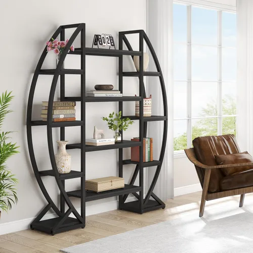 Miniatura 6 de Tribesigns Soporte curvado para plantas de interior, estante grande de metal de 8 niveles, soporte de maceta industrial de 69 pulgadas de alto