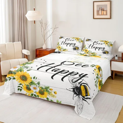 Miniatura 18 de Erosebridal Juego de sábanas de cardenal con bandera estadounidense, tamaño individual, coloridas flores florales, sábana bajera ajustable con ramas