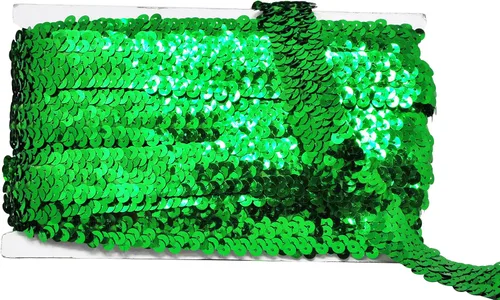 Miniatura 53 de Mandala Crafts Cinta elástica de lentejuelas – 1.5 pulgadas, ribete elástico de lentejuelas amarillas para coser diadema de vestido, 10 yardas