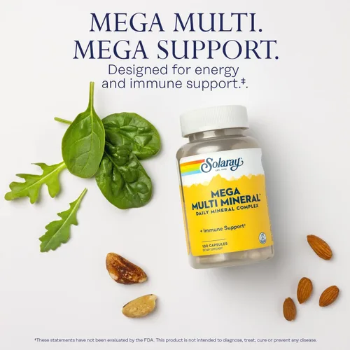 Miniatura 3 de Solaray Mega Multi Mineral, 200 Cápsulas (25 Porciones, 100 Cápsulas)