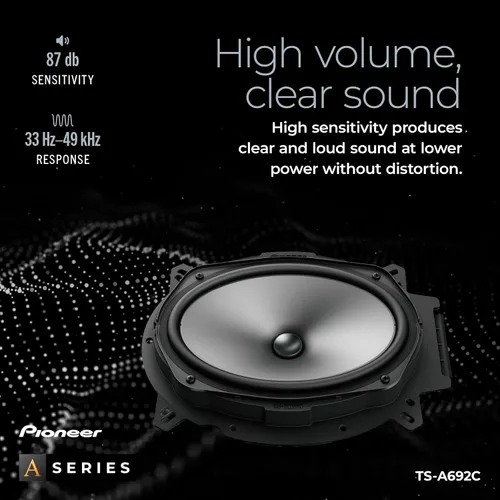 Miniatura 5 de PIONEER TS-A692C, altavoces de audio de 2 vías, rango completo, calidad de sonido clara, fácil instalación y respuesta de graves mejorada, 6