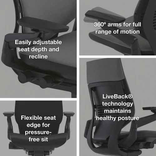 Miniatura 5 de Steelcase Gesture - Silla de oficina, Textil, azul Jay