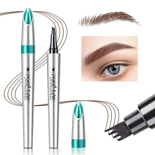 Miniatura 11 de Lápiz de cejas Microblading de 4 puntos para levantar cejas y arrebatar, maquillaje de ojos de larga duración, impermeable, cabello natural