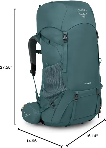 Miniatura 8 de Osprey Renn 65L Mochila de mochilero para mujer, azul cascada/naranja melón Cascada Azul/Melón Naranja