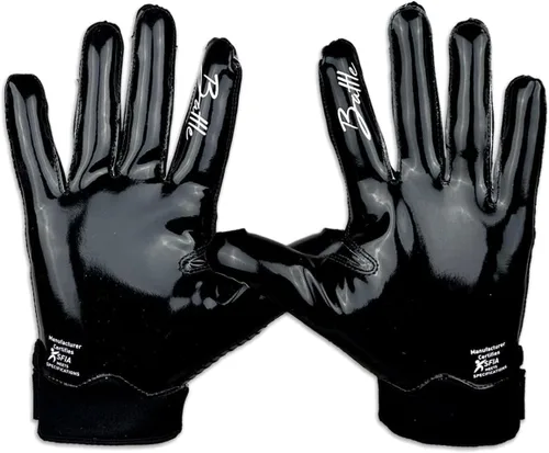 Miniatura 3 de Battle Sports Skullface - Guantes de fútbol americano con capa de extraterrestre rosa para receptor abierto, ultraadherentes y con agarre