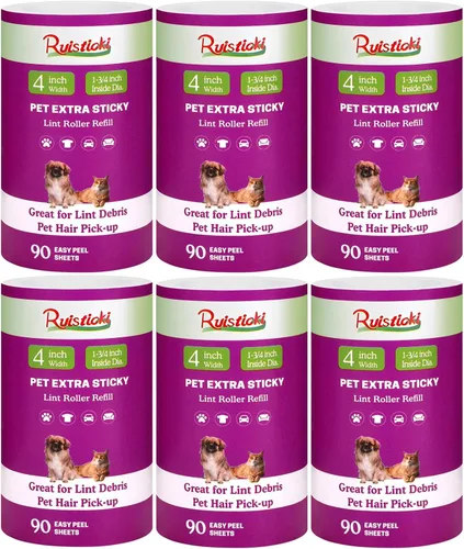Recambios de rodillo de pelusa de 4 pulgadas solo compatible con Scotch-Brite Pick-up de pelo de mascotas, rodillo de pelusa extra adhesivo para