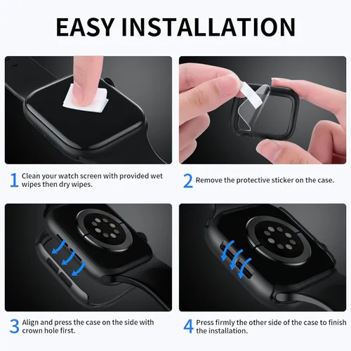 Miniatura 6 de Rontion - Juego de 6 fundas rígidas de policarbonato compatibles con Apple Watch Series 11/10 de 42 mm con protector de pantalla de vidrio templado