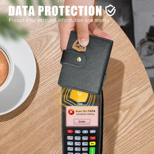 Miniatura 3 de Genuino caballo loco cuero viaje regalo moneda bolsillo tarjeta caso largo organizador cadena Rfid monedero con broche para hombres hombres 1803