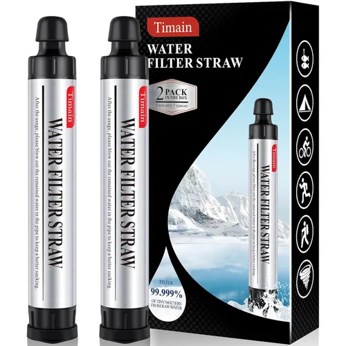 Miniatura 7 de Timain - Filtro de pajita de 4 etapas de filtración, alta tasa de flujo, filtro de agua para purificador de supervivencia para kits de emergencia