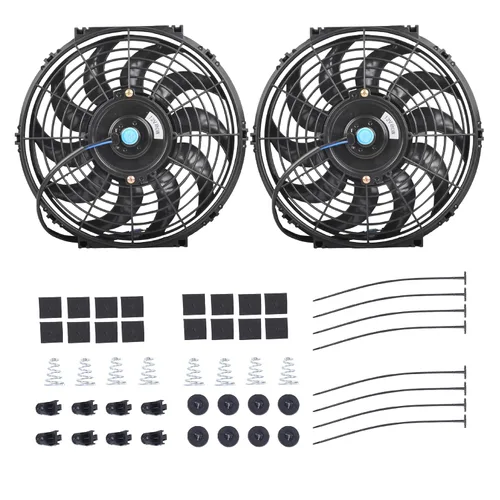 Miniatura 12 de Ventilador delgado de 10 pulgadas de empuje y tracción, ventilador eléctrico de enfriamiento para radiador universal de alto rendimiento, motor