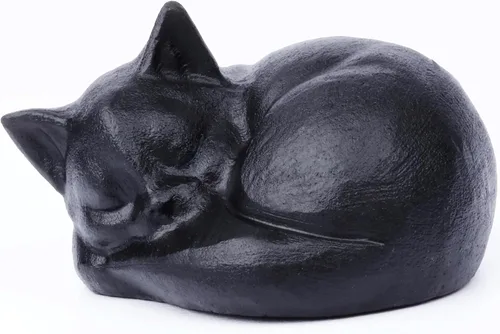 Miniatura 9 de Estatua de cristal de gato de obsidiana negra de 2 pulgadas, decoraciones de gato de cristal curativo, obsidiana tallada a mano pulida, figuras