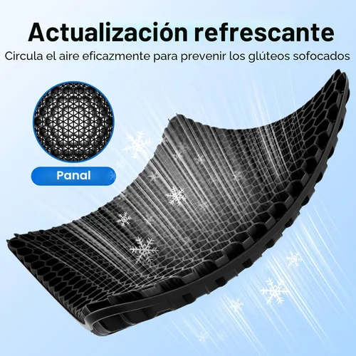 Miniatura 3 de Cojín de asiento de gel, con diseño de panal transpirable y grueso que absorbe los puntos de presión, cojín de asiento con funda antideslizante