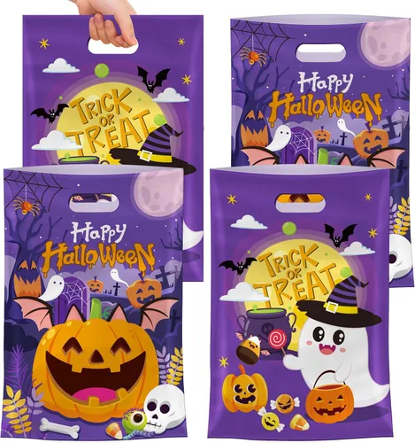 Miniatura 9 de 40 piezas de bolsas de regalo de Navidad con asas - Bolsas de golosinas de invierno para niños, geniales bolsas de caramelos de Santa Claus