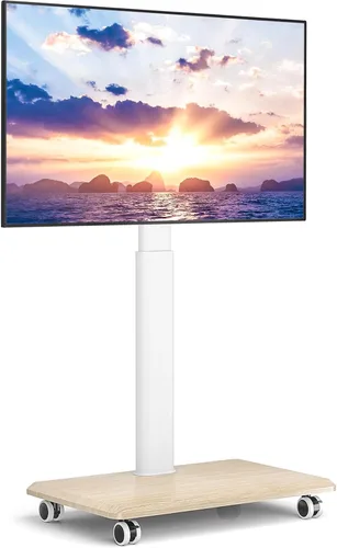 Miniatura 12 de Rfiver Soporte de TV con ruedas para televisores de 32 a 70 pulgadas, moderno soporte de TV de esquina con ruedas mejoradas, 9 niveles de altura