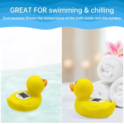 Miniatura 5 de B&H Termómetro de baño para bebé de pato para medir con precisión la temperatura del agua del bebé, sin BPA, juguete flotante de seguridad