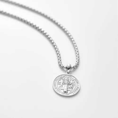 Miniatura 2 de Collar de plata de ley 925 con medalla de San Patrón, colgante de protección católica, amuleto, joyería religiosa para hombres y mujeres