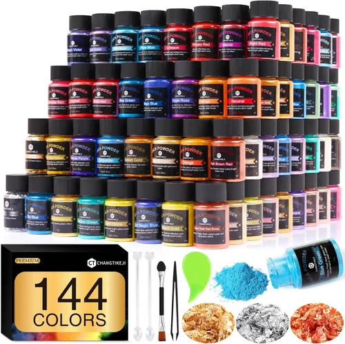 Miniatura 47 de CHANGTIKEJI Polvo de mica – 81 colores – 0.35 oz/botella de pigmento natural en polvo para resina epoxi, fabricación de jabón, fabricación de velas