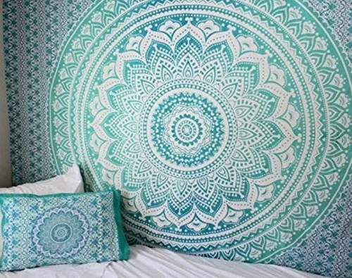 Miniatura 18 de RAJRANG - Tapiz con mandala para dormitorio y sala de estar, bohemio, para colgar en la pared, tapices de algodón