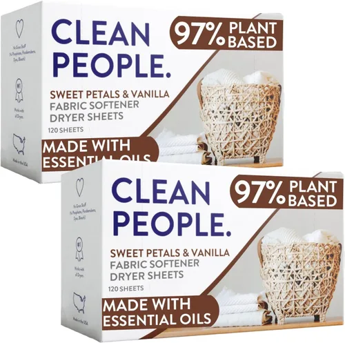 Miniatura 14 de The Clean People Sábanas suavizantes de tela, sábanas para secadora, suavizan y eliminan la adherencia estática, suavizante vegano, sin fragancia