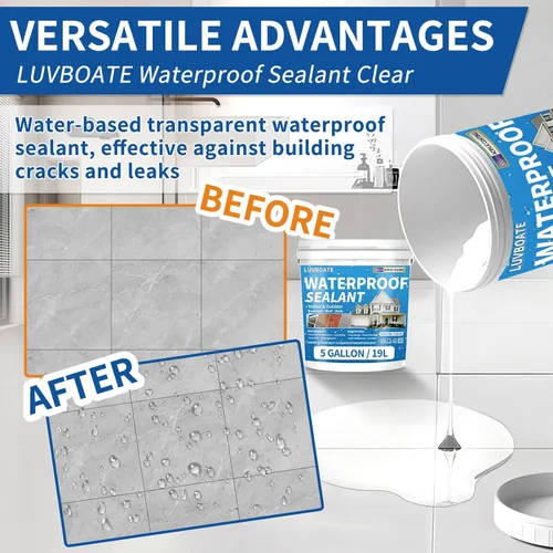 Miniatura 4 de LUVBOATE - Sellador impermeable líquido transparente de 5 galones, revestimiento impermeable transparente a base de agua, invisible reparador