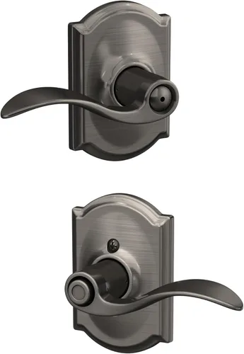 Miniatura 148 de SCHLAGE - Manija de puerta Accent con cerradura de paso libre para pasillo y armario en bronce antiguo - F10 ACC 716 Bronce Envejecido