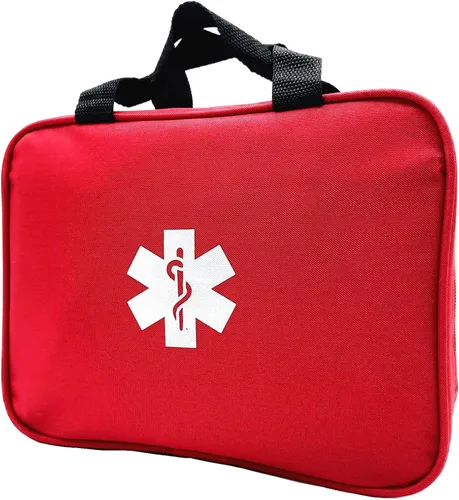 Miniatura 4 de Bolsa de primeros auxilios roja vacía de rescate de viaje para primeros auxilios, bolsa de emergencia para automóvil, hogar, oficina, cocina, Rojo
