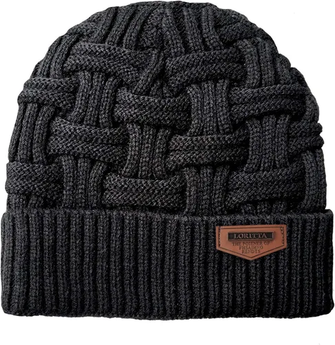 Miniatura 35 de Loritta Gorro de invierno cálido de punto grueso y holgado para hombre