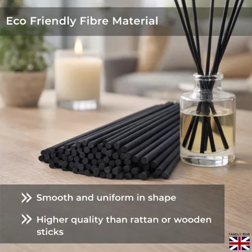 Miniatura 4 de Ziffs Home® 120 piezas de varillas difusoras de fibra negra - 25.4cm/10 pulgadas de largo x 4mm/0.16 pulgadas de diámetro - Varillas gruesas