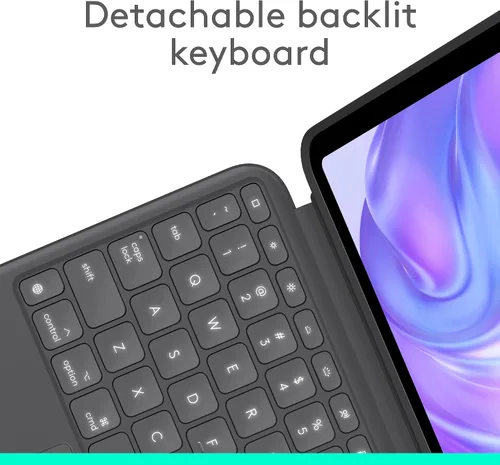 Miniatura 4 de Logitech Combo Touch iPad Pro 11 pulgadas (M4) Funda con teclado retroiluminado desmontable, soporte de pie, modo multiuso, conector inteligente
