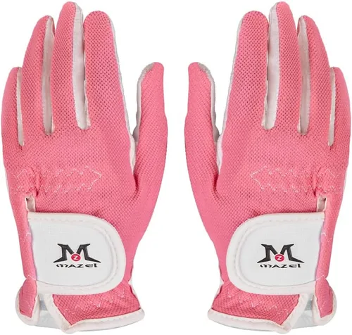 Miniatura 11 de MAZEL Guantes de golf para niños y niñas, para mano derecha e izquierda (1 par) guantes de golf transpirables de microfibra para jóvenes, blanco