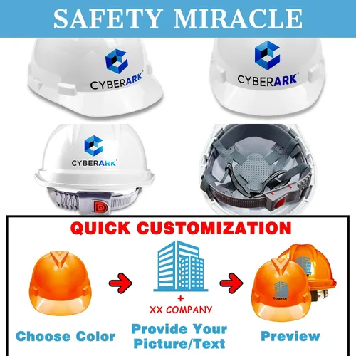 Miniatura 2 de Casco de seguridad personalizado para hombre, logotipo personalizado, construcción, casco, suspensión para el trabajo, hogar, protección