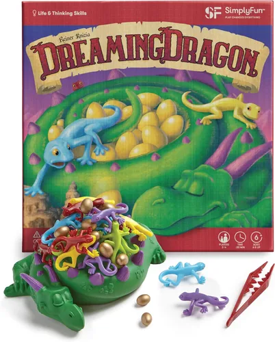 SimplyFun Dreaming Dragon - Un juego para niños basado en manos firmes, concentración y un poco de suerte, de 2 a 4 jugadores, juego para niños a