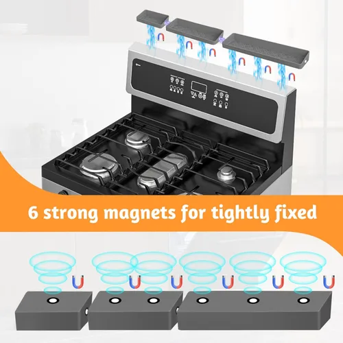 Miniatura 3 de Estante magnético de silicona de 30"/24"/20" para cocina, suave, flexible, fuerte, magnético, resistente al calor, sobre la estufa, estante de 3