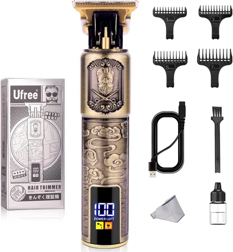 Miniatura 8 de Ufree Cortadora de barba para hombres, Cuchillas en T de separación cero, Cortapelos inalámbrico, Afeitadoras eléctricas para hombres, Kit de aseo