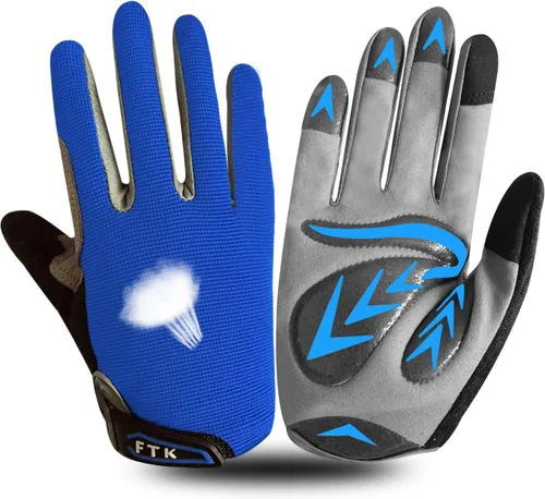 FINGER TEN Guantes de ciclismo para niños y niñas y jóvenes, par de dedos completos, ciclismo de motocross, pantalla táctil, bicicleta de montaña y