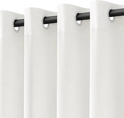 Miniatura 34 de Cortinas de lino beige de abedul de 84 pulgadas de largo para sala de estar, cortina semitransparente filtrante de luz de lujo, decoración moderna