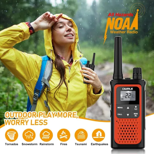 Miniatura 5 de Walkie Talkies para adultos de largo alcance, paquete de 2 walkie talkies recargables, 22 canales FRS, radios bidireccionales con receptor