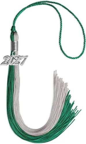 Miniatura 53 de Endea Graduation Borla de doble color con gota de fecha plateada (negro/oro antiguo, 2025)