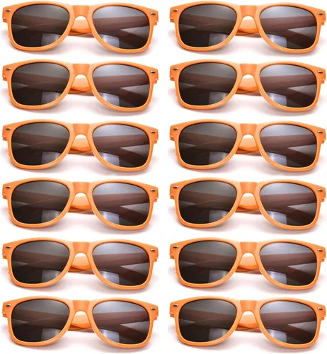 SUNOVELTIES Paquete de 12 lentes de sol retro neón para niños pequeños, diseño de corazón clásico, a granel, regalos de fiesta para niños y niñas,