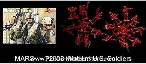 Miniatura 3 de Mars Figures 72003-1/72 U.S. Soldiers Modern Scale Kit de modelo de plástico